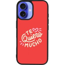 iPhone 16 Case Hülle - Silikon schwarz Saint Valentines Day 26 Te quiero mucho