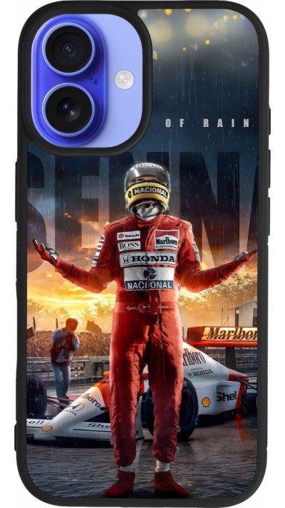 iPhone 16 Case Hülle - Silikon schwarz Senna The King of Rain