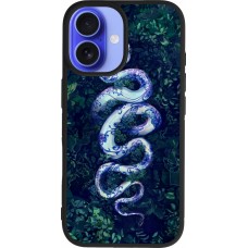 iPhone 16 Case Hülle - Silikon schwarz Snake Blue Anaconda