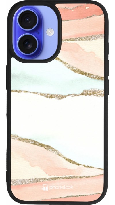 iPhone 16 Case Hülle - Silikon schwarz Shimmering Orange