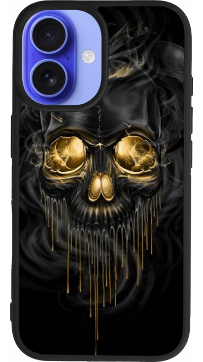 iPhone 16 Case Hülle - Silikon schwarz Skull 02