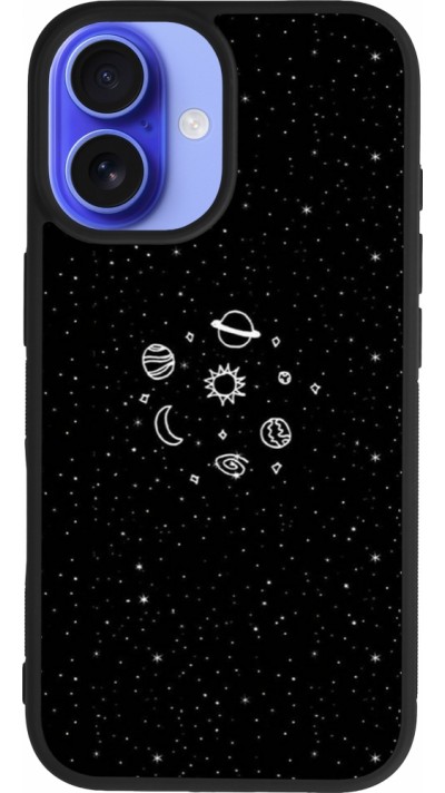 iPhone 16 Case Hülle - Silikon schwarz Space Doodle