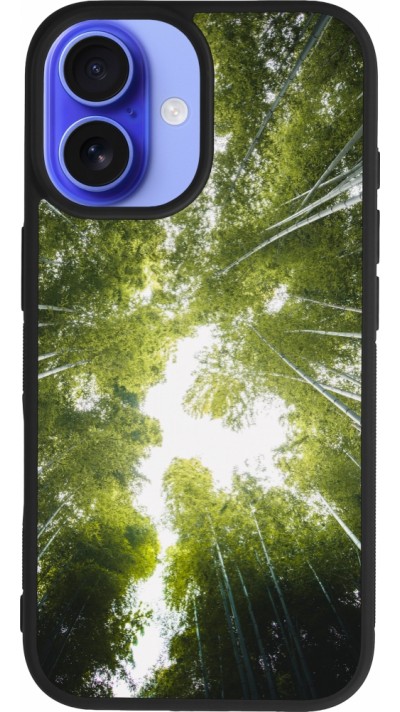 iPhone 16 Case Hülle - Silikon schwarz Spring 23 forest blue sky