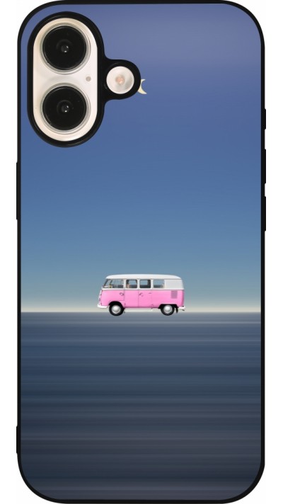 iPhone 16 Case Hülle - Silikon schwarz Spring 23 pink bus