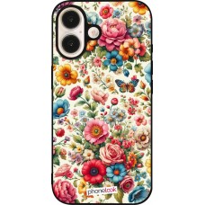 iPhone 16 Case Hülle - Silikon schwarz Spring 25 fruehling bluetend