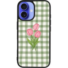 iPhone 16 Case Hülle - Silikon schwarz Green vichy tulips Spring 2026