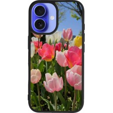 iPhone 16 Case Hülle - Silikon schwarz Tulips Spring 2026