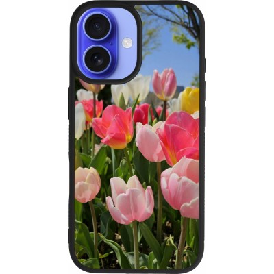 iPhone 16 Case Hülle - Silikon schwarz Tulips Spring 2026