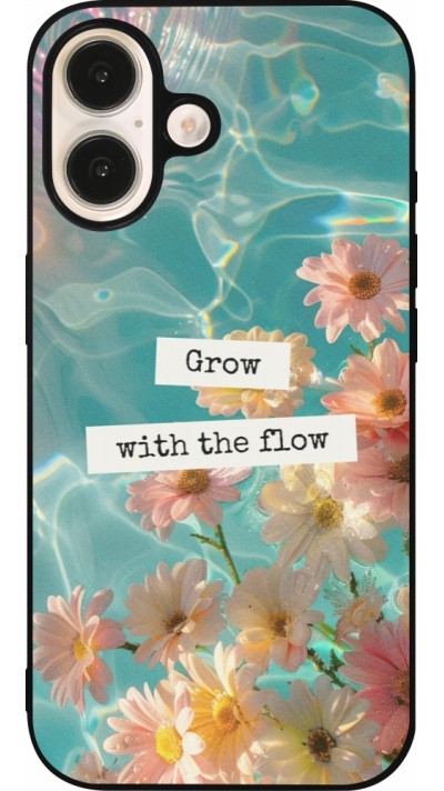 iPhone 16 Case Hülle - Silikon schwarz Summer 2025 Grow with the flow