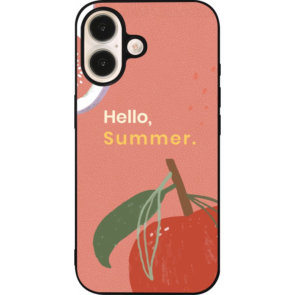 iPhone 16 Case Hülle - Silikon schwarz Summer 2025 Hello summer