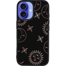 iPhone 16 Case Hülle - Silikon schwarz Suns and Moons