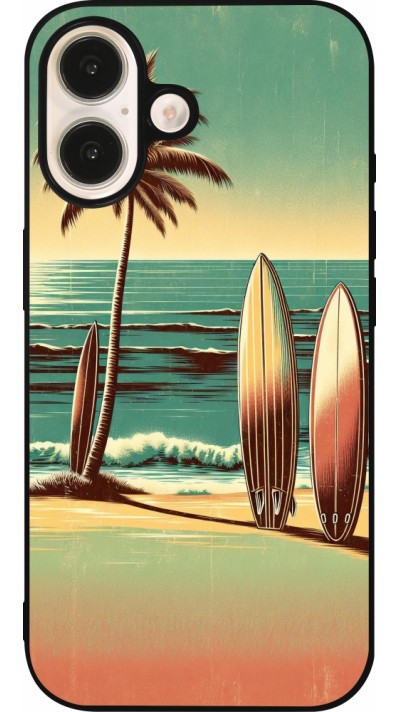 iPhone 16 Case Hülle - Silikon schwarz Surf Paradise iPhone 16 Case Hülle - Silikon schwarz Surf Paradise