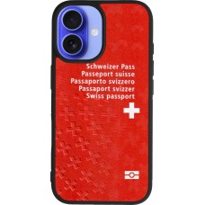 Coque iPhone 16 - Silicone rigide noir Swiss Passport