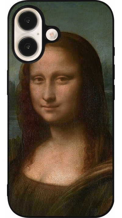 iPhone 16 Case Hülle - Silikon schwarz Kunstbild - Mona Lisa - Leonardo de Vinci