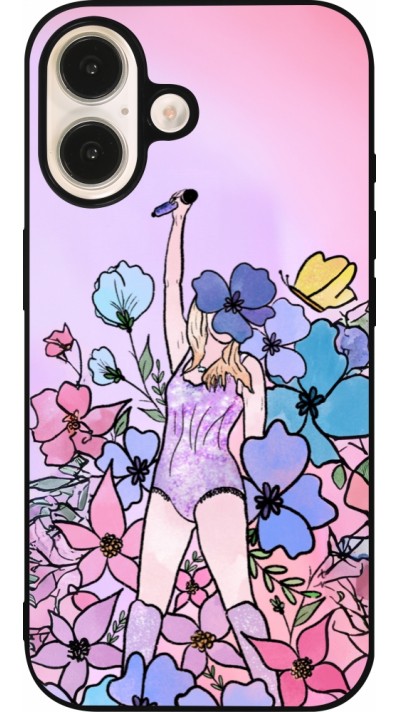 iPhone 16 Case Hülle - Silikon schwarz Taylor Swift Sketch - Pink