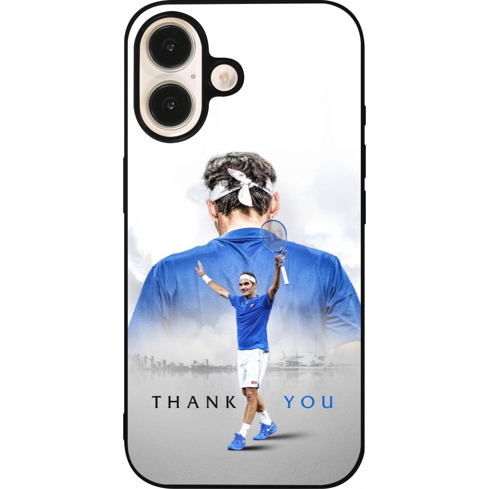 iPhone 16 Case Hülle - Silikon schwarz Thank you Roger