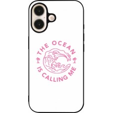 Coque iPhone 16 - Silicone rigide noir The Ocean is calling me