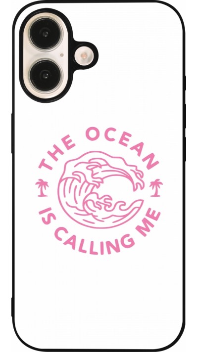 iPhone 16 Case Hülle - Silikon schwarz The Ocean is calling me