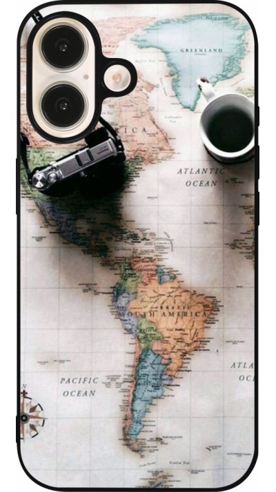 iPhone 16 Case Hülle - Silikon schwarz Travel 01 iPhone 16 Case Hülle - Silikon schwarz Travel 01