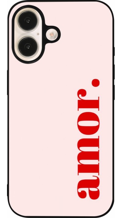 iPhone 16 Case Hülle - Silikon schwarz Valentine 2024 amor