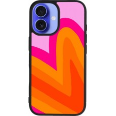 iPhone 16 Case Hülle - Silikon schwarz Valentine 2024 heart gradient