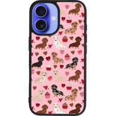 iPhone 16 Case Hülle - Silikon schwarz Valentine 2024 puppy love