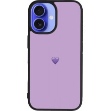Coque iPhone 16 - Silicone rigide noir Valentine 2023 purpule single heart