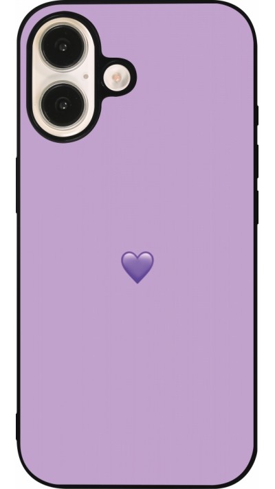 iPhone 16 Case Hülle - Silikon schwarz Valentine 2023 purpule single heart iPhone 16 Case Hülle - Silikon schwarz Valentine 2023 purpule single heart