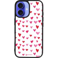 iPhone 16 Case Hülle - Silikon schwarz Valentine 2022 Many pink hearts