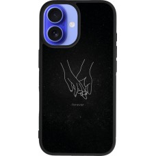 iPhone 16 Case Hülle - Silikon schwarz Valentine 2023 hands forever