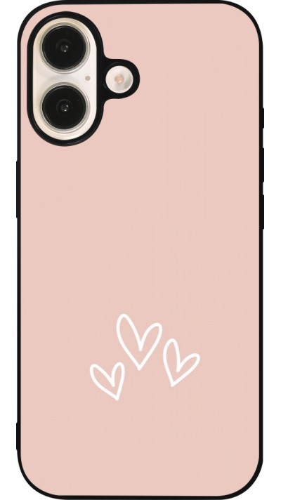 iPhone 16 Case Hülle - Silikon schwarz Valentine 2023 three minimalist hearts iPhone 16 Case Hülle - Silikon schwarz Valentine 2023 three minimalist hearts