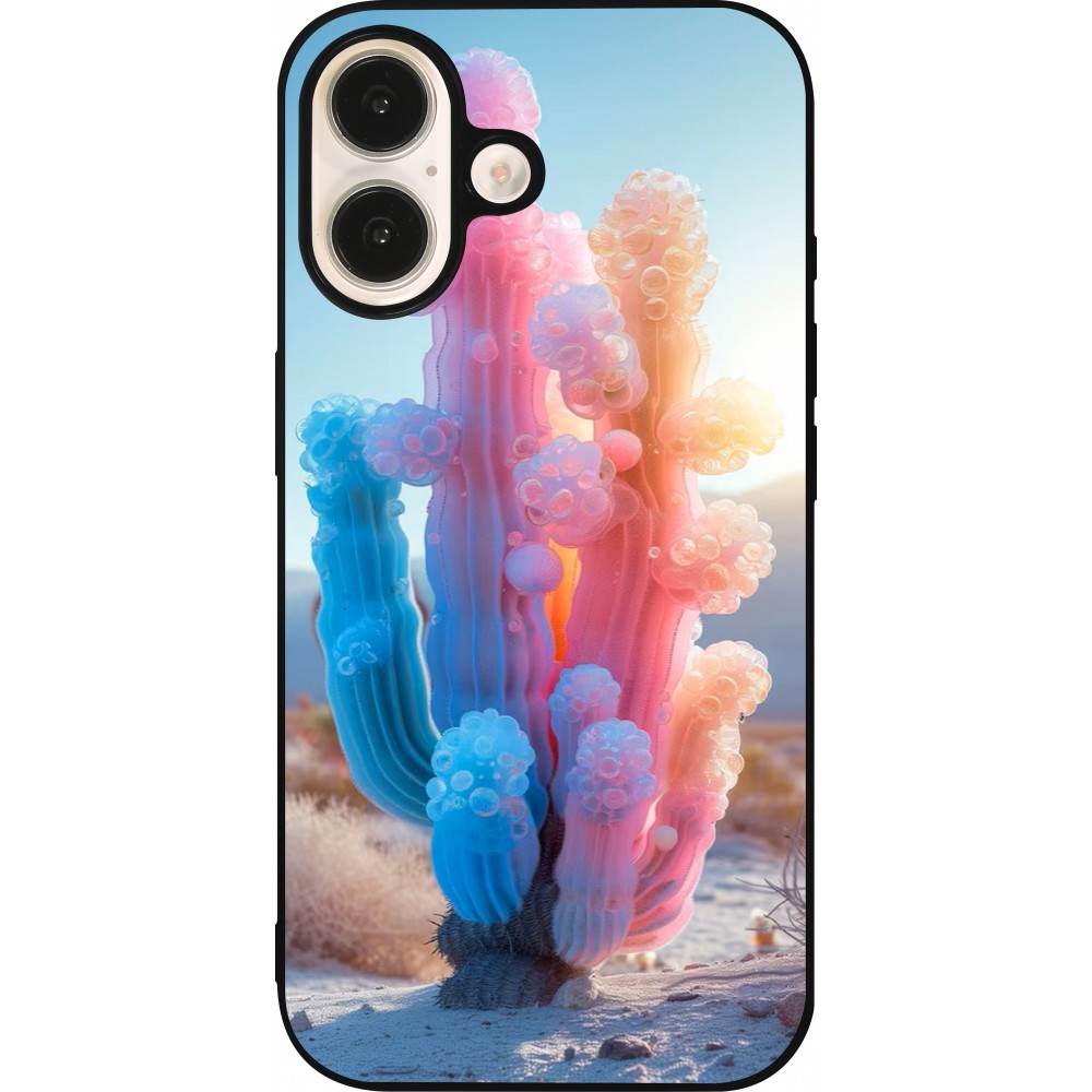 iPhone 16 Case Hülle - Silikon schwarz Artificial vegetation 2025