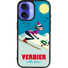 iPhone 16 Case Hülle - Silikon schwarz Verbier Ski Downhill