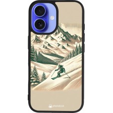 iPhone 16 Case Hülle - Silikon schwarz Vintage Skiberg