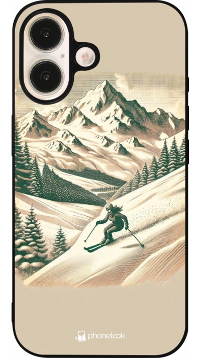 iPhone 16 Case Hülle - Silikon schwarz Vintage Skiberg