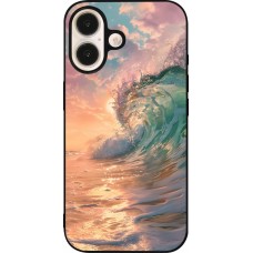 iPhone 16 Case Hülle - Silikon schwarz Wave Sunset