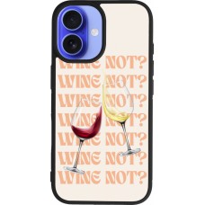 iPhone 16 Case Hülle - Silikon schwarz Wine not