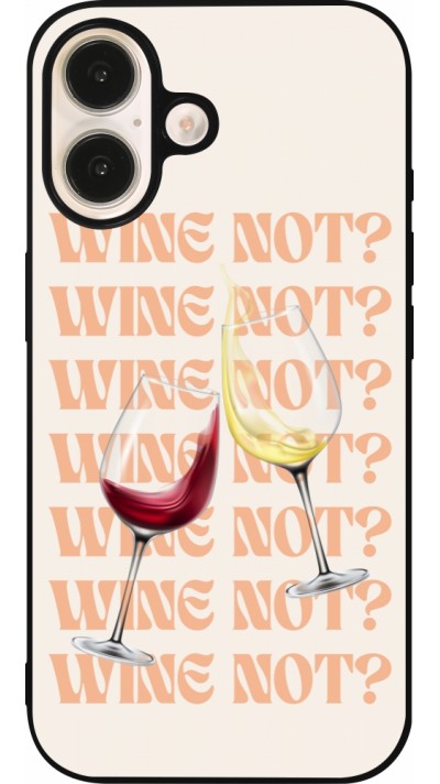 iPhone 16 Case Hülle - Silikon schwarz Wine not iPhone 16 Case Hülle - Silikon schwarz Wine not