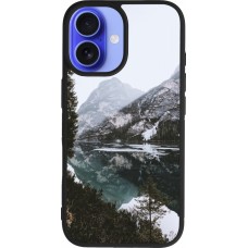 iPhone 16 Case Hülle - Silikon schwarz Winter 22 snowy mountain and lake