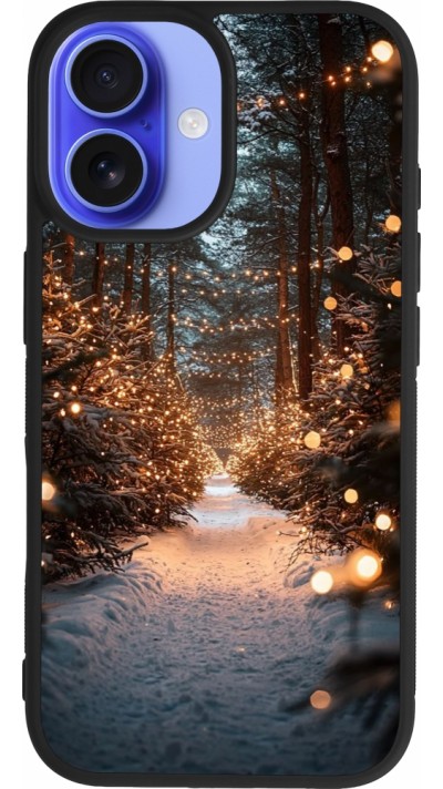 iPhone 16 Case Hülle - Silikon schwarz Winter 25 Winter snowy road