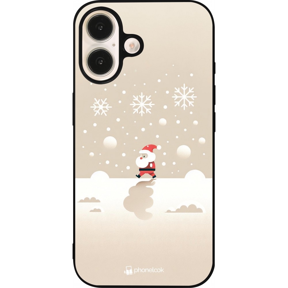 iPhone 16 Case Hülle - Silikon schwarz Weihnachten 2023 Minimalistischer Weihnachtsmann