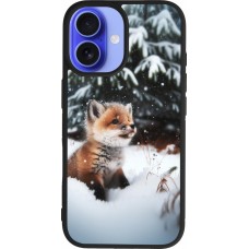 iPhone 16 Case Hülle - Silikon schwarz Weihnachten 2023 Fuechslein Tanne