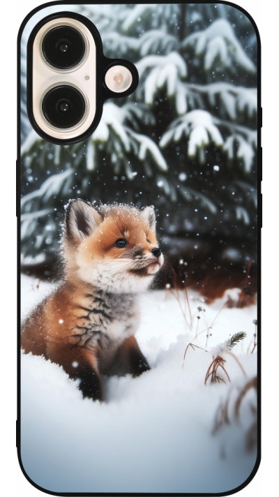 iPhone 16 Case Hülle - Silikon schwarz Weihnachten 2023 Fuechslein Tanne iPhone 16 Case Hülle - Silikon schwarz Weihnachten 2023 Fuechslein Tanne
