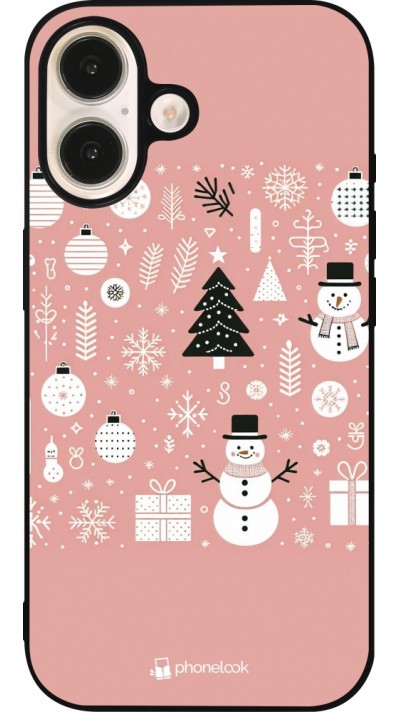 iPhone 16 Case Hülle - Silikon schwarz Weihnachten 2024 Rose Schneemann Weihnachten iPhone 16 Case Hülle - Silikon schwarz Weihnachten 2024 Rose Schneemann Weihnachten