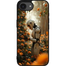 iPhone 16e Case Hülle - Silikon schwarz Astronaut flowers 2025