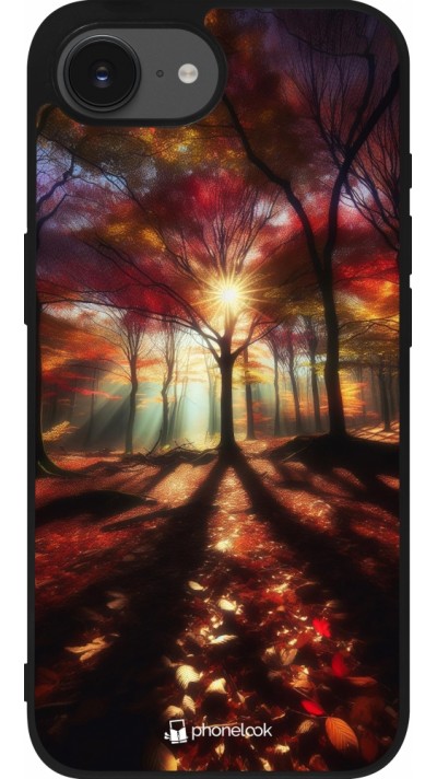 iPhone 16e Case Hülle - Silikon schwarz Herbstlicher goldener Glanz