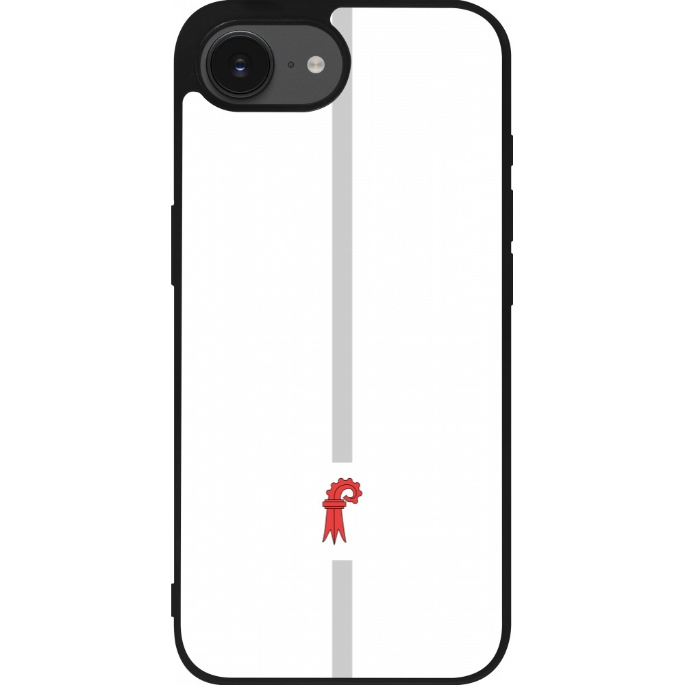 iPhone 16e Case Hülle - Silikon schwarz Kanton BL weiss