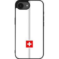 iPhone 16e Case Hülle - Silikon schwarz Kanton CH weiss