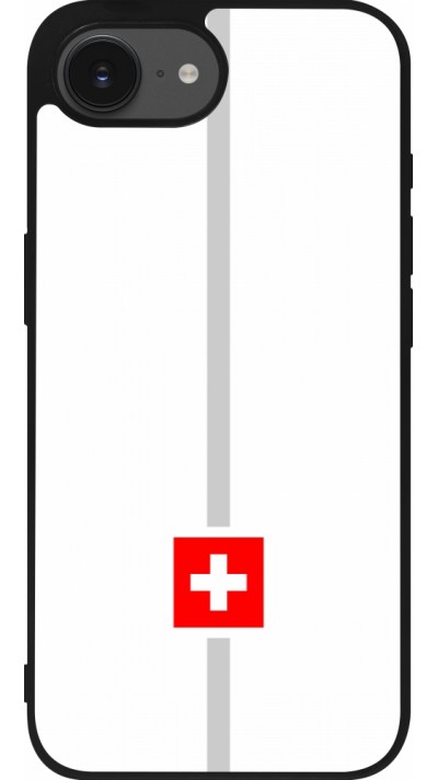 iPhone 16e Case Hülle - Silikon schwarz Kanton CH weiss