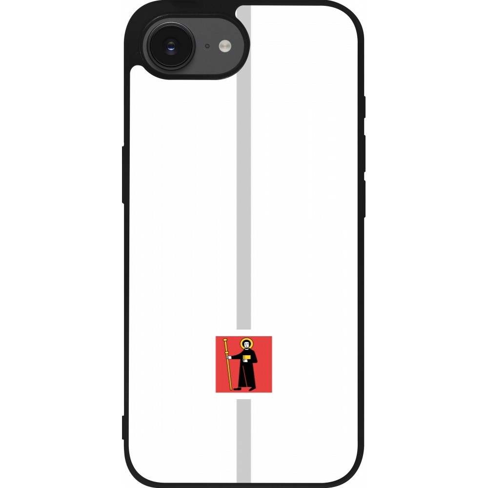 iPhone 16e Case Hülle - Silikon schwarz Kanton GL weiss